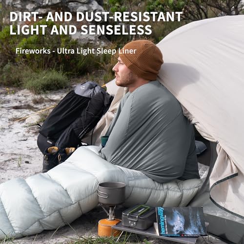 Naturehike Saco de Dormir Ultraligero para Cabaña, sólo 128g Manta de Viaje con Saco de Dormir Interior de Tamaño Pequeño para Mochileros, Albergues, Camping