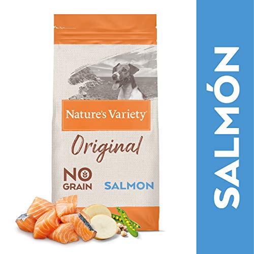 Nature's Variety Original No Grain, Pienso para Perros Adultos Pequeños, Sin cereales, con Salmón sin espinas, 7kg