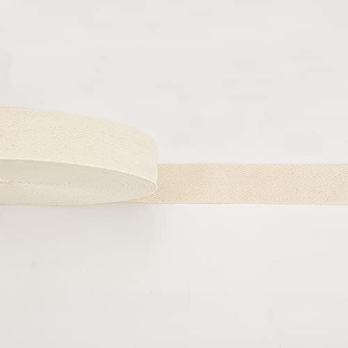 NBEADS 50m Rollo de Cintas de algodón, 30mm Correas de algodón de Espiga, Cordones Planos de algodón para Costura de Punto, Manualidades Color Blanco Antiguo Espesor de 0.5 mm