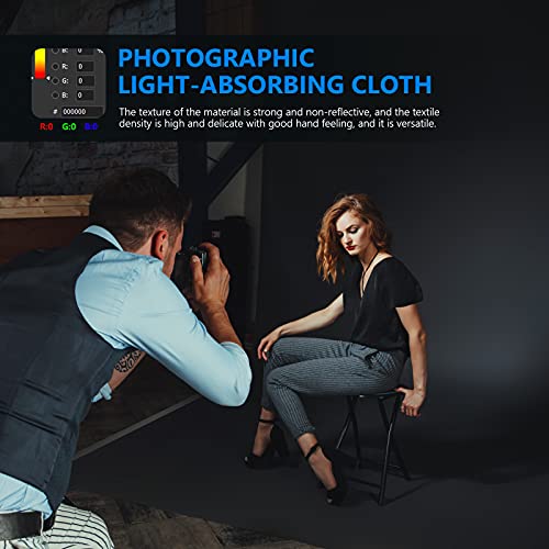 NEEWER 10 x 12 pies / 3 x 3.6M Plegable Telón de fondo de Poliéster para Estudio fotográfico Fondo fotográfico para Fotografía, Vídeo y Televisión (Negro)