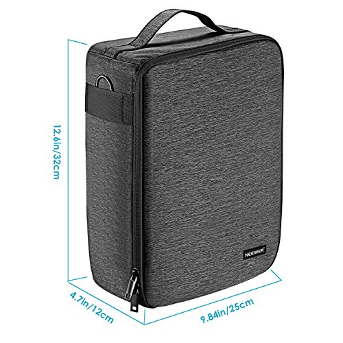 Neewer NW140S Estuche Impermeable para Cámara y Lente, 22x15x32 cm Bolso Acolchado Suave para Canon Nikon Sony DSLR, 4 Lentes o Flash, Disparador, batería Accesorios