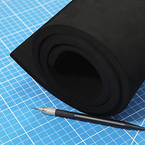Negra Goma EVA 10mm, MEARCOOH 35cm*99cm Cosplay Espuma EVA, 1PCS Goma Espuma Densidad 86kg/m3 para Cosplay Disfraces, Manualidades, Proyectos DIY (Negra 10mm)