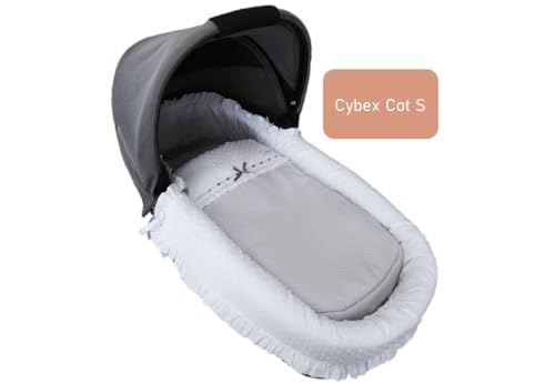 Nenel Conjunto A Medida de Saco de Capazo In Box + Cubrecapazo - Plumeti Blanco