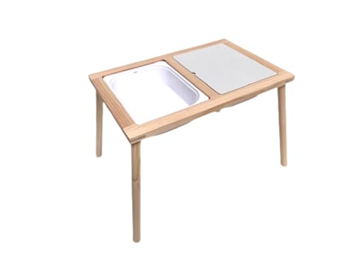 Nenitus Mesa sensorial Montessori de Madera, Mesa de Actividades niños, Mesa con bandejas extraibles, Mesa niños para líquidos, Mesa niños Madera.
