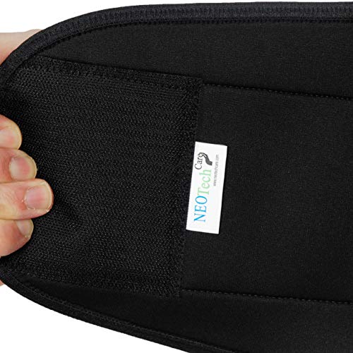NEOtech Care Faja Lumbar de Neopreno con Tiras Dobles de compresión - Sujeción para la Parte Baja de la Espalda - Marca (Azul, XXXXL)