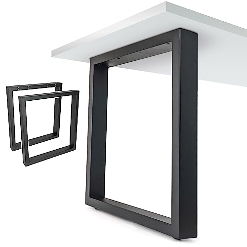 NEXT LEVEL - Patas para Mesas | 65x74cm, Perfil 80x40mm, Metálicas, para Madera y Cristal, Compatible con Anchos de Mesa 70, 80, 90 y 100cm | Patas Mesa Escritorio | Patas Mesa Comedor - PM-004