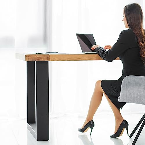 NEXT LEVEL - Patas para Mesas | 65x74cm, Perfil 80x40mm, Metálicas, para Madera y Cristal, Compatible con Anchos de Mesa 70, 80, 90 y 100cm | Patas Mesa Escritorio | Patas Mesa Comedor - PM-004