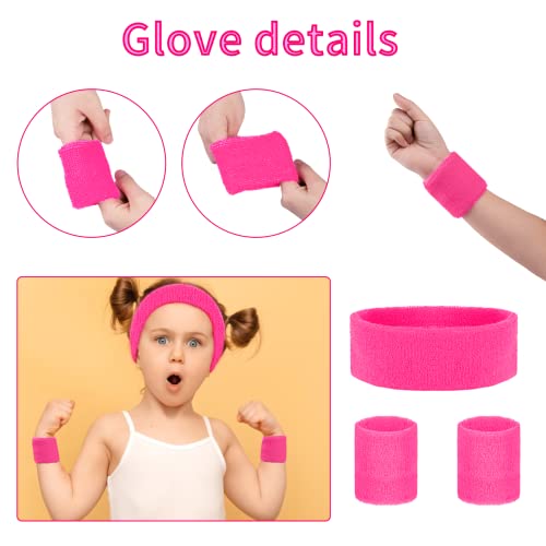 Niaetuto Disfraz Años 80,Accesorios Disfraz Años 80 Mujer,Disfraces de Los 80 Para Mujer,Riñonera Mujer,Venda,Correas de Mano,Cubre Pies Para 80s Accesorios de Disfraces Fiestas Neon