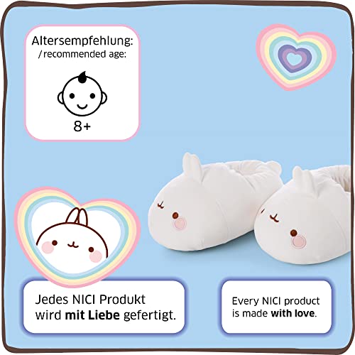 NICI Pantuflas con la Figura de Molang Antideslizantes Tamaño 34-37 M I Zapatillas de Peluche para Niños, Niñas y Adultos I Zapatillas de Peluche Tiernas y Cálidas – 47754