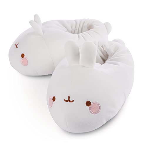 NICI Pantuflas con la Figura de Molang Antideslizantes Tamaño 34-37 M I Zapatillas de Peluche para Niños, Niñas y Adultos I Zapatillas de Peluche Tiernas y Cálidas – 47754
