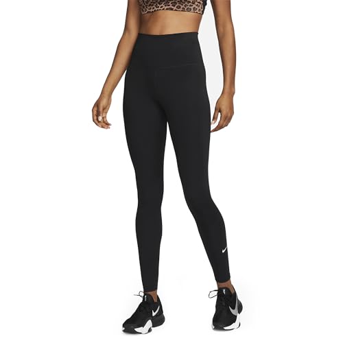 NIKE DM7278-010 W NK One DF HR TGHT Leggings Mujer Black/White Tamaño M