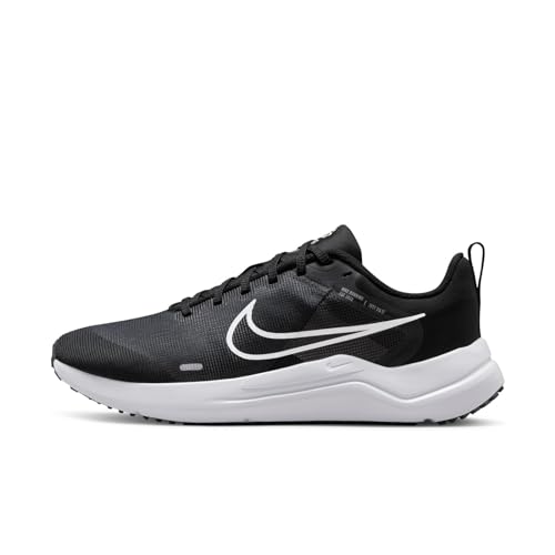 NIKE Downshifter 12, Zapatillas Mujer, Black White Smoke Grey Pure Platinum, 38 EU