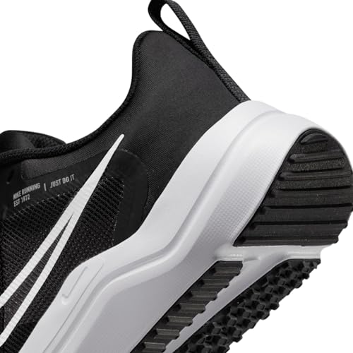 NIKE Downshifter 12, Zapatillas Mujer, Black White Smoke Grey Pure Platinum, 38 EU