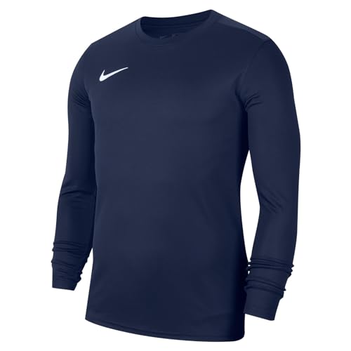 Nike Hombre Camiseta de Manga Larga, Midnight Navy/White, S