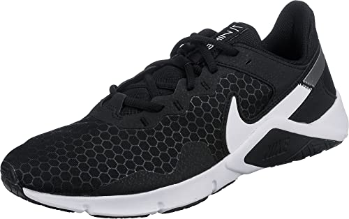 NIKE Legend Essential 2, Low Top Hombre, Negro Black White Metallic Silver, 44 EU