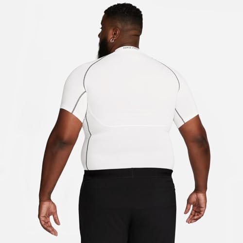 Nike M NP DF Tight Top SS T-Shirt, Mens, White/Black/Black