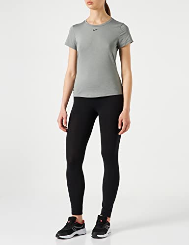 Nike W NK One DF SS Slim Top T-Shirt, Women's, Particle Grey/htr/Black, S