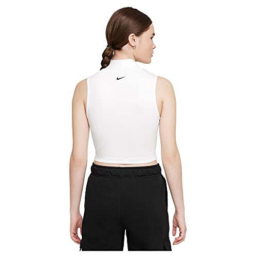 NIKE W NSW Tank Mock PRNT Vest, White, M Women's