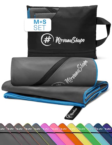 NirvanaShape ® Toallas de Microfibra | Absorbentes, Ligeras, de Secado rápido | Toallas de baño, Toalla de Viaje, Toallas Deportivas | Ideales para Viajar, IR al Gimnasio, la Playa, Practicar Yoga