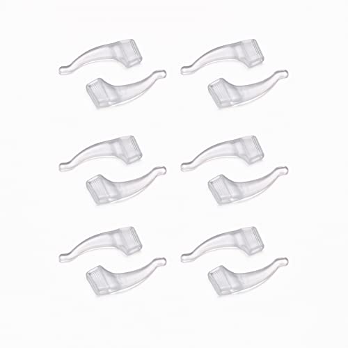 NORHOR Oporte Antideslizante de Silicona de Calidad,6 pares Cómodo Titular de silicona antideslizante Para Gafas Accesorios gancho del oído de gafas Deportes.