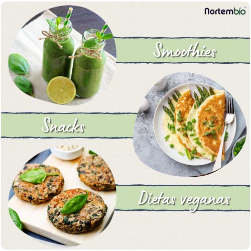 Nortembio Proteína de Guisante Ecológica 350 g. Origen 100% Natural. Proteína de Guisante Aislada sin Gluten, Vegana y sin OGM. Proteína de Guisante en Polvo para Deportistas Profesionales.