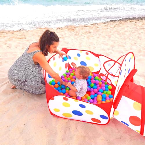 NUBUNI 3 en 1 Tienda Campaña Infantil : Piscina de Bolas + Casita Infantil + Tunel Infantil: Plegable Parque Bebe Bolas Infantil Jardín Exterior Interior Casitas Tela Tipi B (Bolas NO Incluidas)