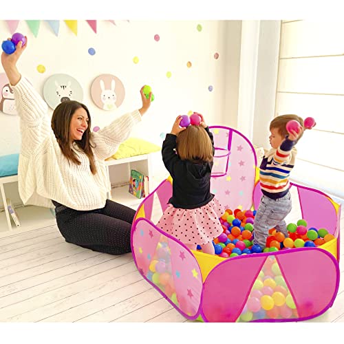 NUBUNI Piscina De Bolas para Bebes De 1 Año Niños | Parque De Bolas | Mini Canasta Baloncesto Habitación G