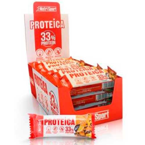 NUTRISPORT Barrita Protéica | Complemento Alimenticio | Alto Contenido en Proteínas | Suplemento para Deportistas | Sabor Dark Choco & Orange | 24 unidades