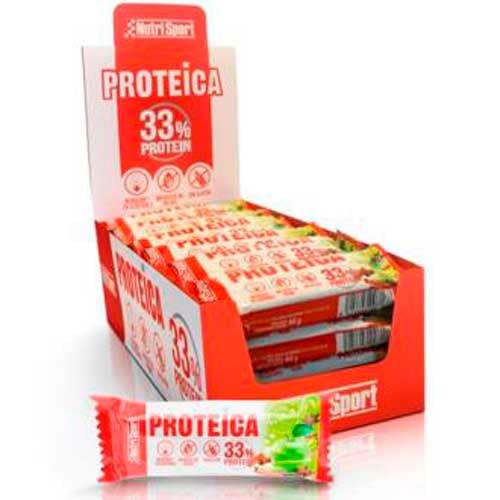 NUTRISPORT Barrita Protéica | Complemento Alimenticio | Alto Contenido en Proteínas | Suplemento para Deportistas | Sabor Yogur & Apple Pie | 24 unidades
