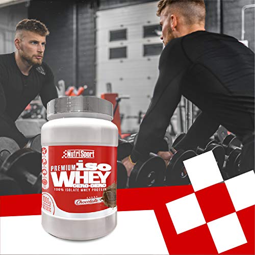 NUTRISPORT Iso Whey Cero Cero | Complemento Alimenticio Deportivo | Alto Contenido en Proteínas | Aumento de Masa Muscular | Mantenimiento Oseo (CHOCOLATE)