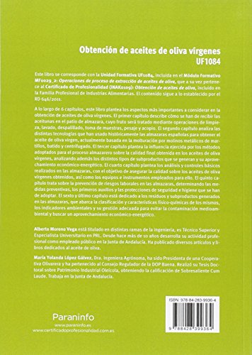 OBTENCION ACEITES DE OLIVA VIRGENES UF1084 (SIN COLECCION)