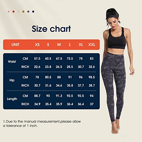 Occffy Leggings Mujer Deporte Cintura Alta Mallas Pantalones Deportivos Leggins con Bolsillos para Yoga Running Fitness y Ejercicio Oc01(Gris Camuflaje, XL)