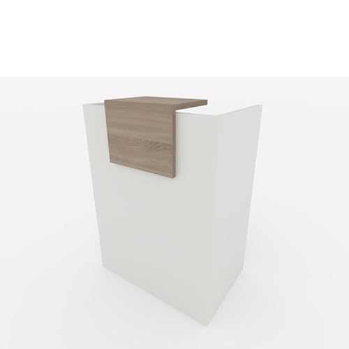 OFICIT MOSTRADOR de Recepción y Oficina. Fácil Montaje. 80X105X50CM con Cierres Laterales y embellecedor Color Olmo. Fabricado en España. Envío a Toda la península.