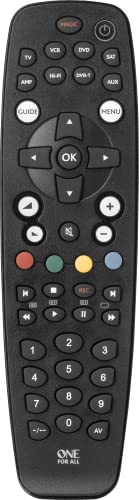 One For All URC2981 OFA8 - Control remoto universal para 8 aparatos (TV, TDT, DVD/Blu-ray, Multimedia y Audio), Negro