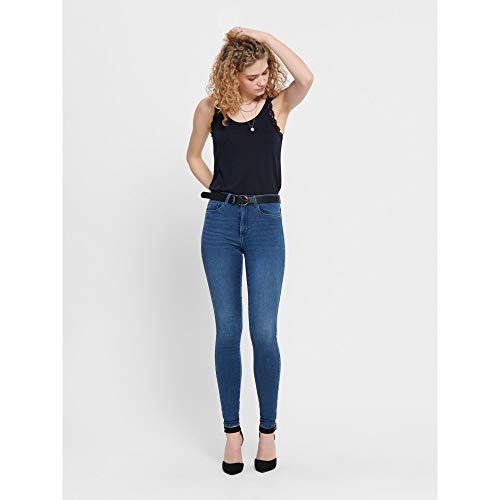 ONLY Onlroyal High Waist Skinny Fit Jeans, Medium Blue Denim, 32/XL para Mujer