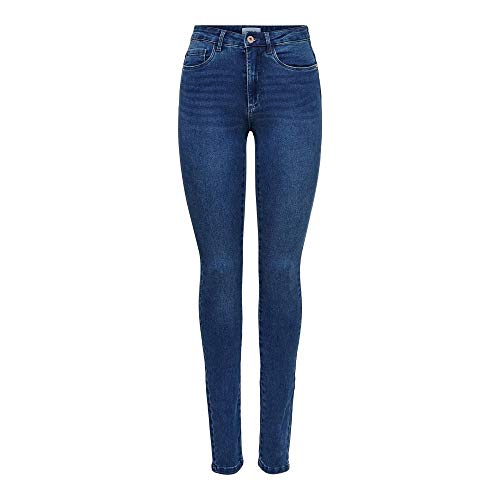 ONLY Onlroyal High Waist Skinny Fit Jeans, Medium Blue Denim, 32/XL para Mujer