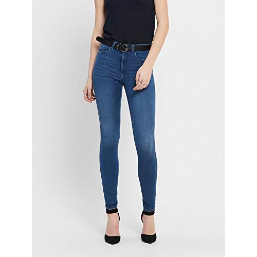 ONLY Onlroyal High Waist Skinny Fit Jeans, Medium Blue Denim, 32/XL para Mujer
