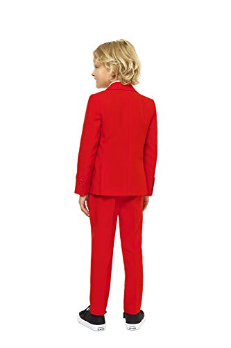 OppoSuits Men Suit Juego de Pantalones de Traje de Negocios, Red Devil, 4 para Niños