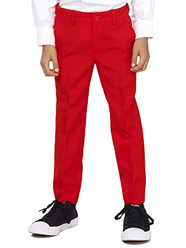 OppoSuits Men Suit Juego de Pantalones de Traje de Negocios, Red Devil, 4 para Niños