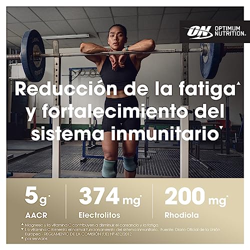 Optimum Nutrition Gold Standard BCAA Train + Sustain, Aminoácidos Polvo Pre Entrenamiento, Bebida Deportiva con Vit. C, Zinc, Magnesio y Electrol., Sabor Melocotón y Fruta de la Pasión, 28 Por., 266 g