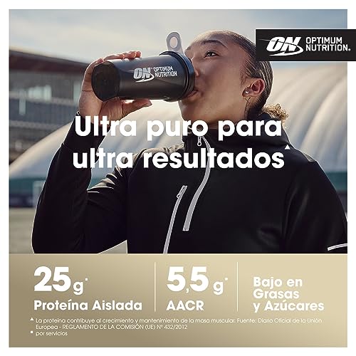 Optimum Nutrition ON Gold Standard 100% Isolate, Proteína Whey Pura, BCAA y Glutamina Naturales, Pre y Post Entrenamiento, Sabor Fresa, 31 Dosis, 930 g