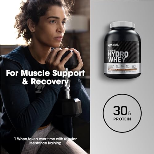 Optimum Nutrition Platinum Suero Hydro, Aislado de Proteína de Leche Hidrolizada en Polvo con Aminoácidos Esenciales, Glutamina y BCAA, Sabor Chocolate con Leche, 40 Porciones, 1,6 kg