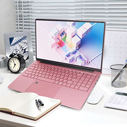 Ordenador Portátil de 15,6 Pulgadas, Rosa, 16 GB de RAM, 512 GB de ROM, Pantalla IPS, Quad Core, 2,9 GHz, CPU, Lector de Huellas Dactilares, Ordenador Portátil, 100‑240V