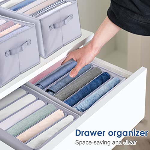 Organizador Armario 4 pcs Organizador Ropa de Tela Cajas Almacenamiento Plegable Para Almacenar Jeans,Suéter,Camisetas, Organizador Armario Ropa Separadores De Cajones 25cm*34cm*20cm*6 | 17*34*12cm*7
