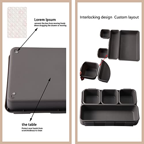 Organizador Cajas 16 pcs Baño Plastico Separadores de Cajones Cocina, de Maquillaje, Escritorio, Bandejas para Dormitorio, Joyas, Oficina