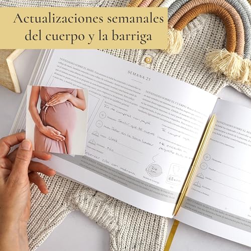 Organizador Y Diario de Embarazo para Regalo – Lujoso Libro de Embarazo para Futuras Mamás – Incluye Agenda de Embarazo, Álbum de Recortes, Lista de Comprobación, Organizador y Libro de Recuerdos