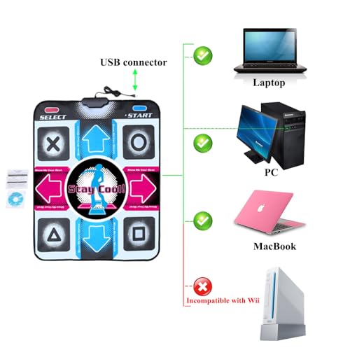 OSTENT USB Antideslizante StepMania Step Dance Alfombrilla Manta para PC Portátil Ritmo Videojuego