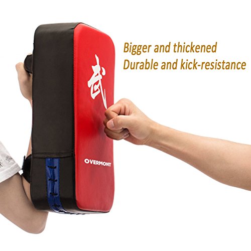 OVERMONT Pao de Cuero PU Saco de Boxeo Almohadilla de Choque Cojín Kick para Boxeo Taekwondo Karate Judo Jiu-Jitsu brasileño UFC MMA K1 Entrenamiento Boxing Tailandés Jeet Kune Do 40cm*20cm*10cm
