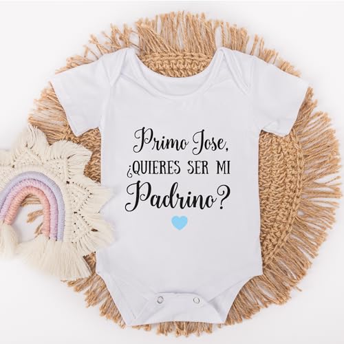PACK de DOS Body Quieres ser mi Padrino Personalizado regalo para bautizo, quieres ser mi madrina, anuncio embarazo, detalles de bautizo niña o niño, regalo original sorpresa bautizo (0-3 Meses)
