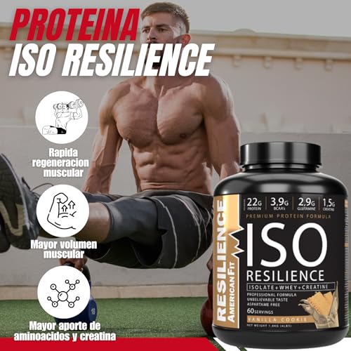 Pack Resilience|Vainilla Cookie|Proteina Whey|+|Proteina Isolada|1.8 KG+|Creatina 400GR|Proteínas De Suero|Proteinas Para Masa Muscular|+|Creatina Monohidratada|Proteínas Con Creatina|